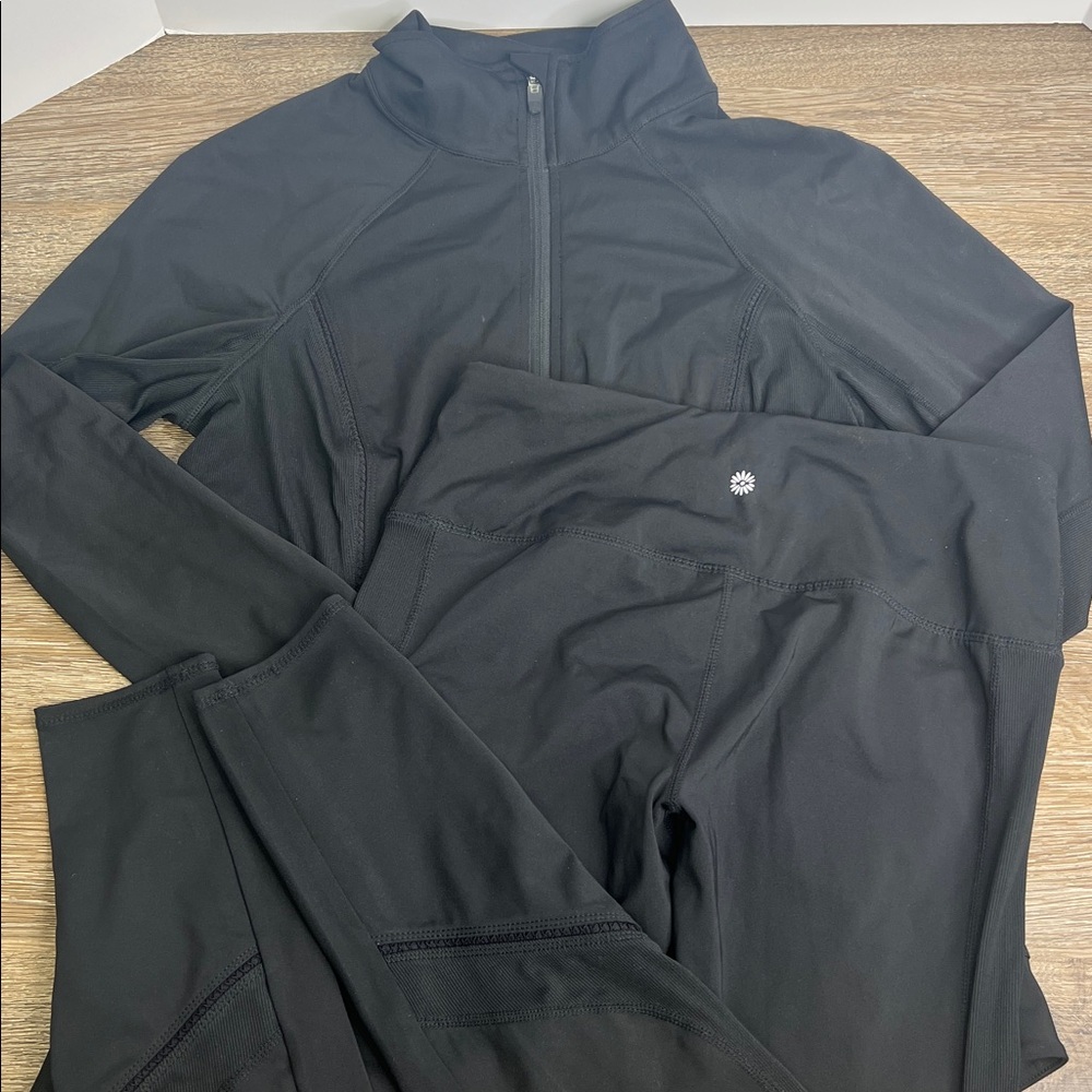 Tangerine Activewear Set – Jacket & Leggings (Size M) —Black